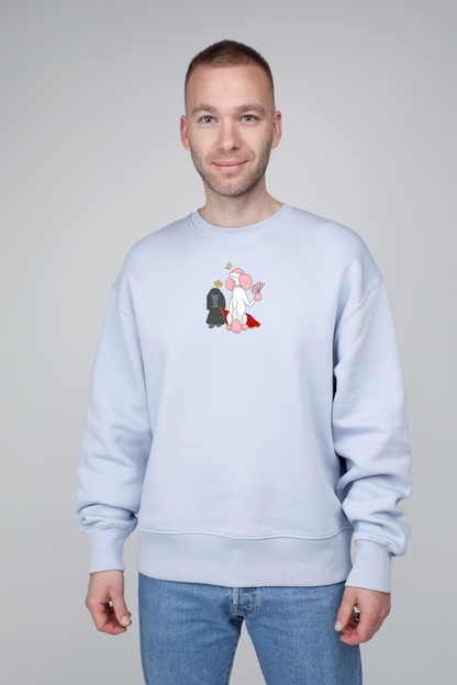 Royal dogs | Crew neck sweatshirt with dogs. Oversize fit | Unisex - premium dog goods handmade in Europe by animalistus