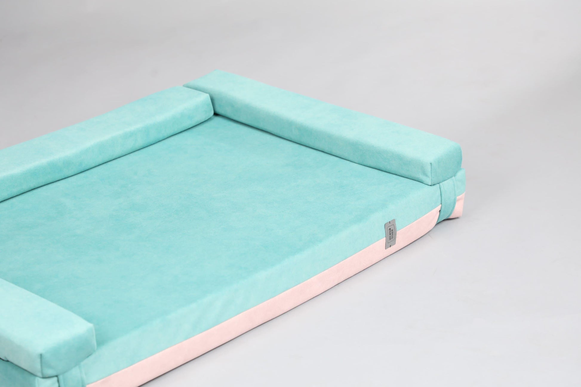 Transformer dog bed | Extra comfort & support | 2-sided | MINT GREEN+FLAMINGO PINK - premium dog goods handmade in Europe by animalistus