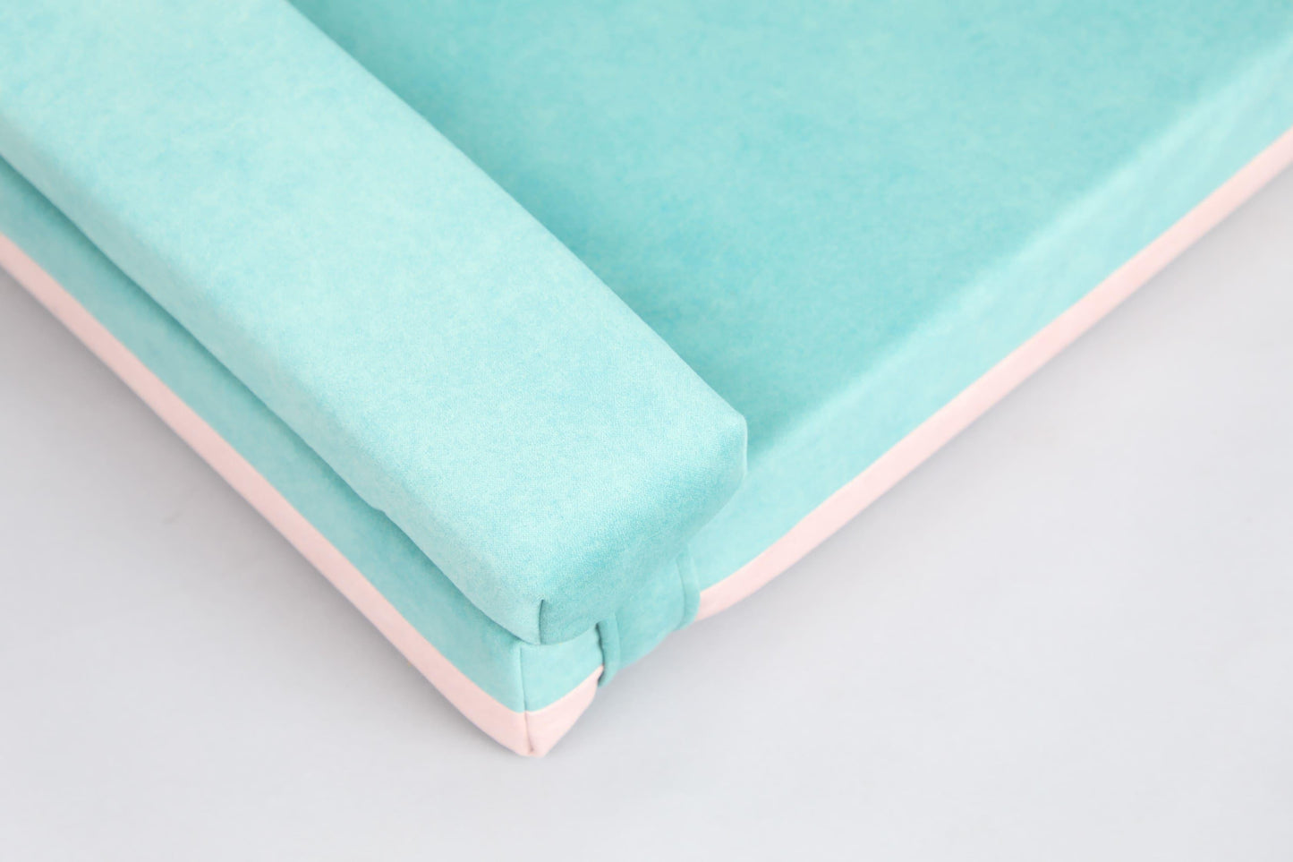 Transformer dog bed | Extra comfort & support | 2-sided | MINT GREEN+FLAMINGO PINK - premium dog goods handmade in Europe by animalistus