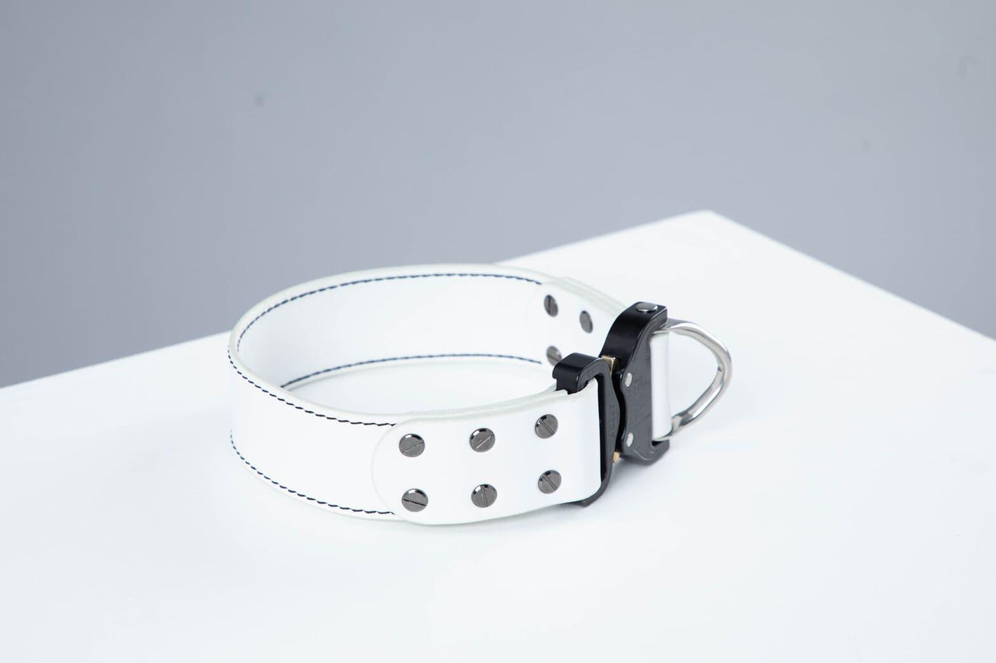 White leather dog collar with COBRA® buckle - premium dog goods handmade in Europe by animalistus